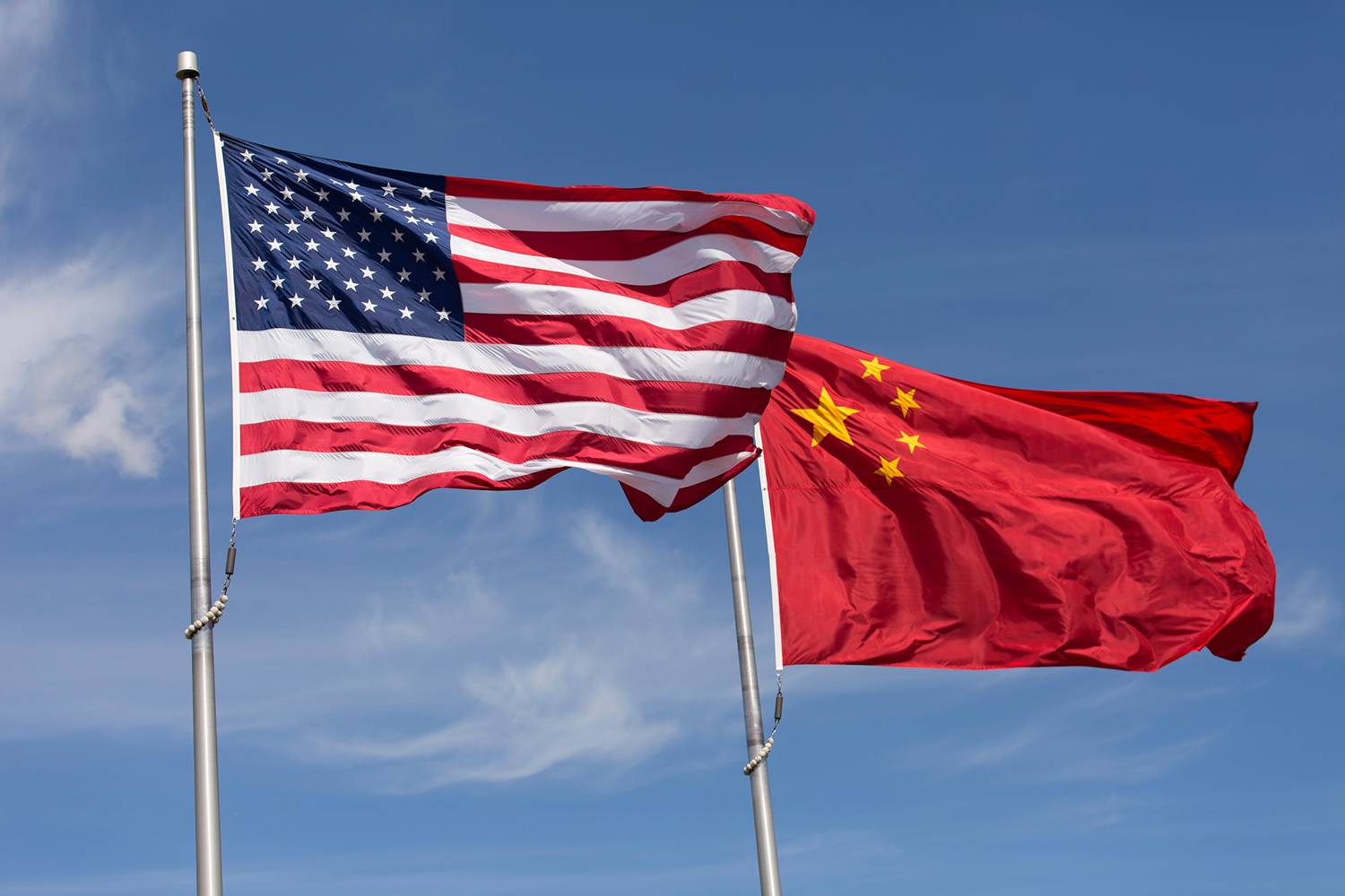 U.S. and Chinese flags