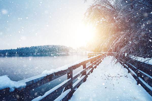 Snow covered bridge