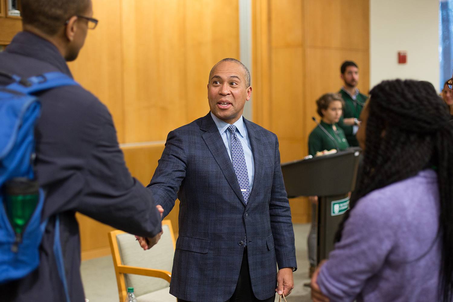 Students interact with Tuck faculty in class